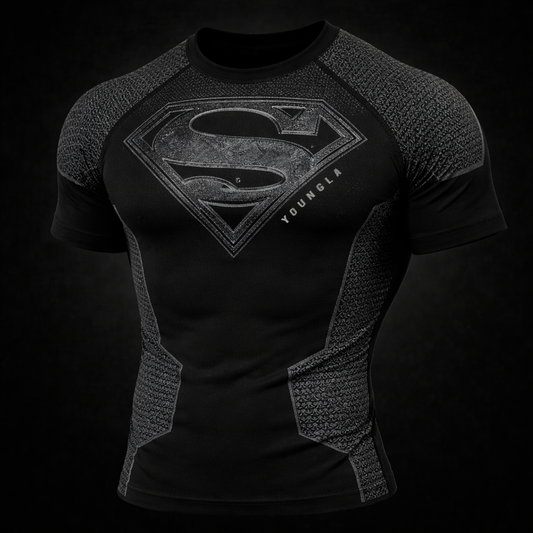 YOUNGLA SUPERMAN BLACK COMPRESSION