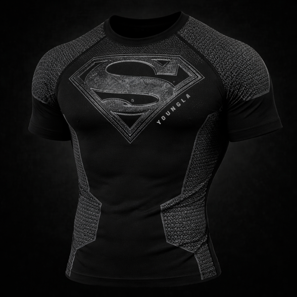 YOUNGLA SUPERMAN BLACK COMPRESSION